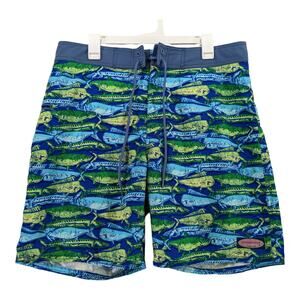 Vineyard Vines Swim Trunks 34 Blue Fish Beach Outdoor Board Shorts‎ Beach Pool